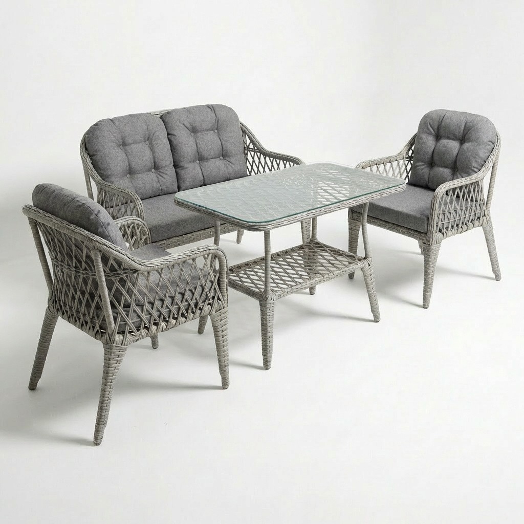 Small 110 2+1+1 Raddan Mini Çay Seti - Gri