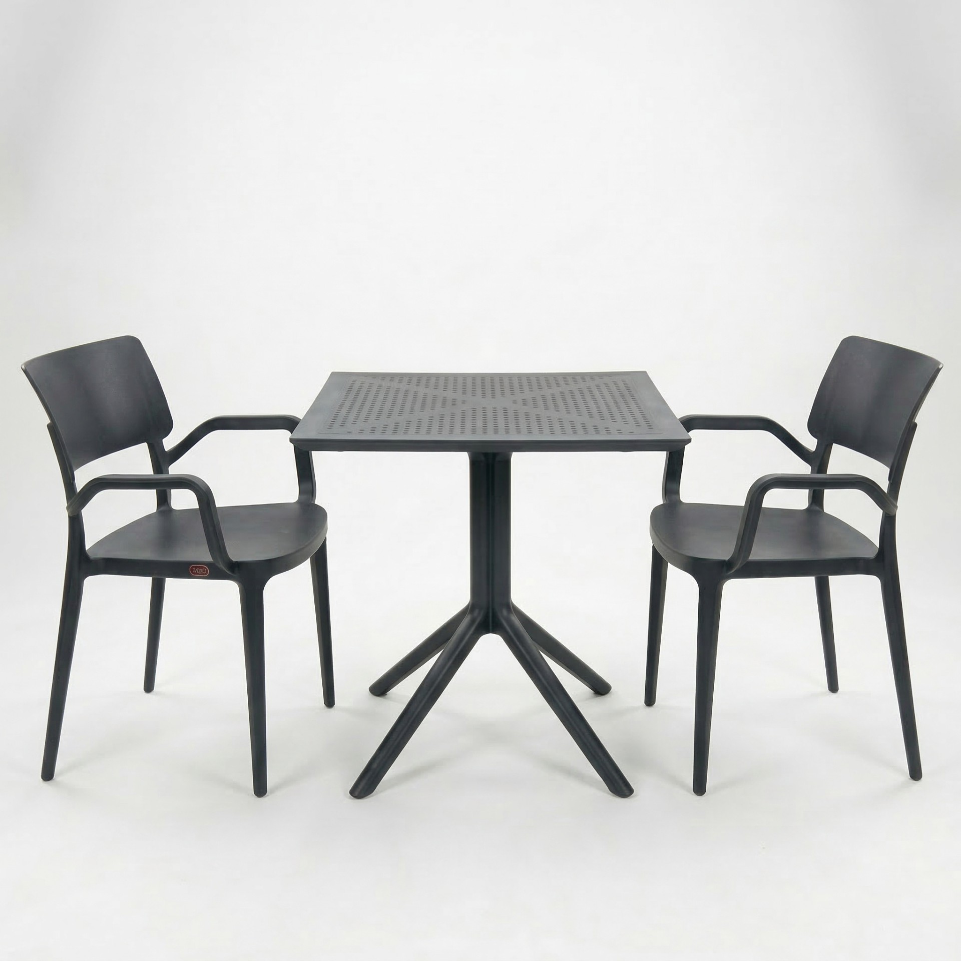 Zen 2 Kişilik Cafe Kollu Bistro Set 70x70 Sorty Bee Sabit Masa