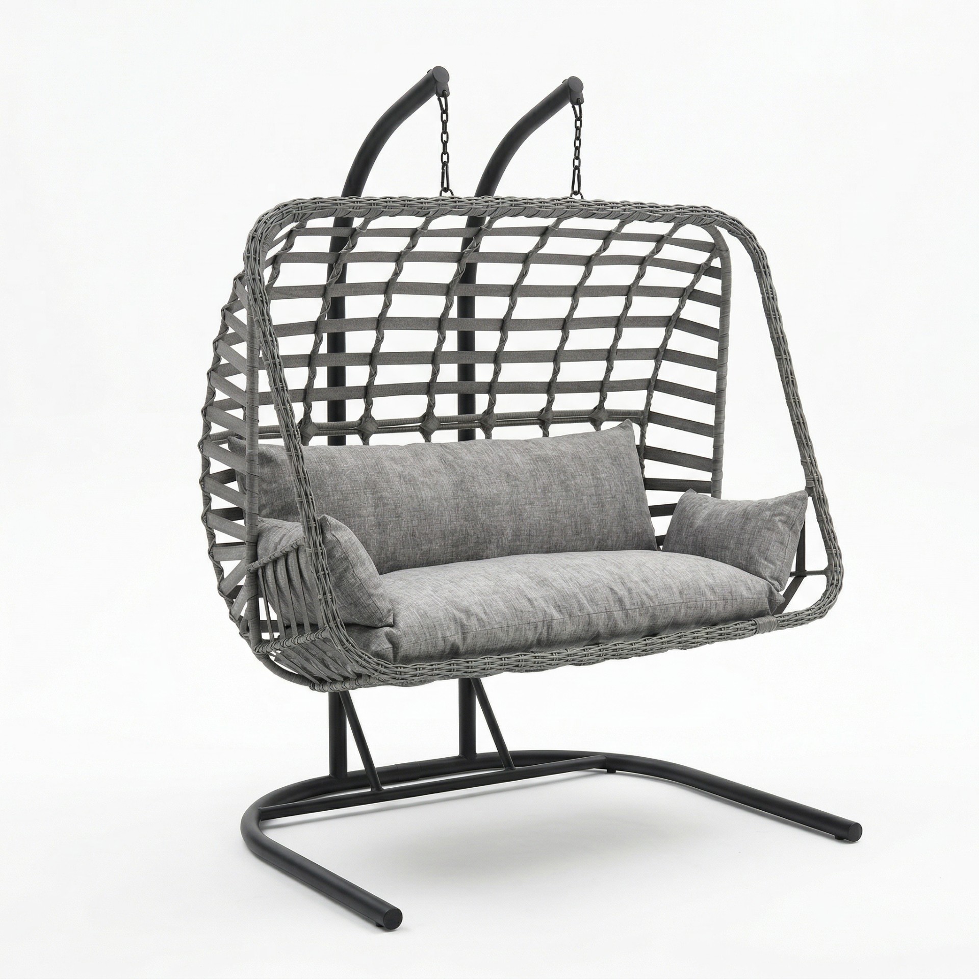 Balina Çift Kişilik Raddan Salıncak - Gri