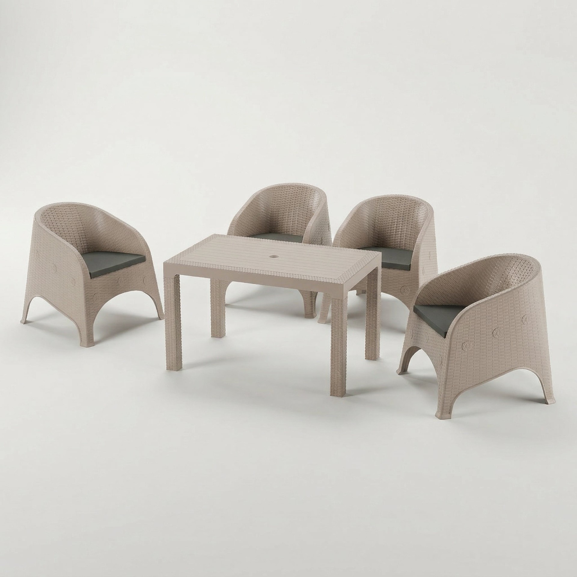 Olivia 4 Kişilik 70x120 Sehpalı Oturma Grubu - Kapiçino